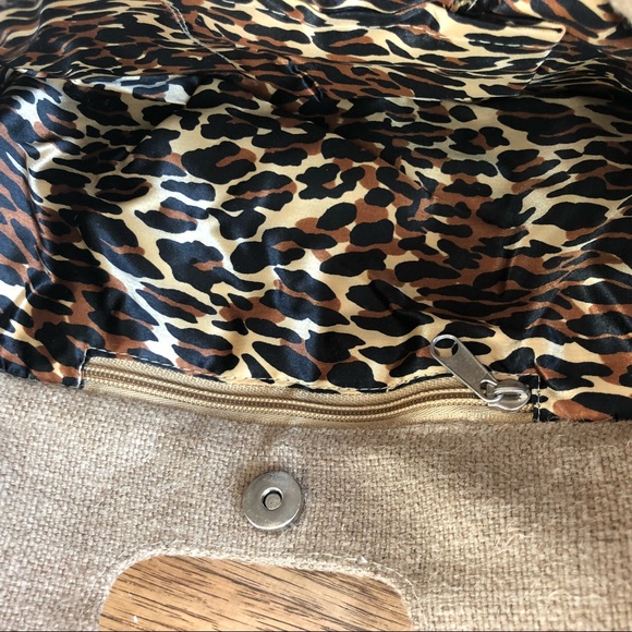 Jute Woven Animal Print Clutch - Picture 4 of 6